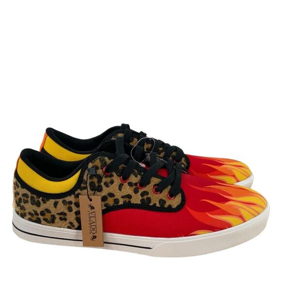 Vlado Spectro 3 Limited Edition Flames Mens Shoes Size 7.5 Leopard Print Red - Picture 1 of 14